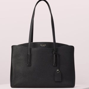 Kate spade Margaux large work tote $378 black NWT
